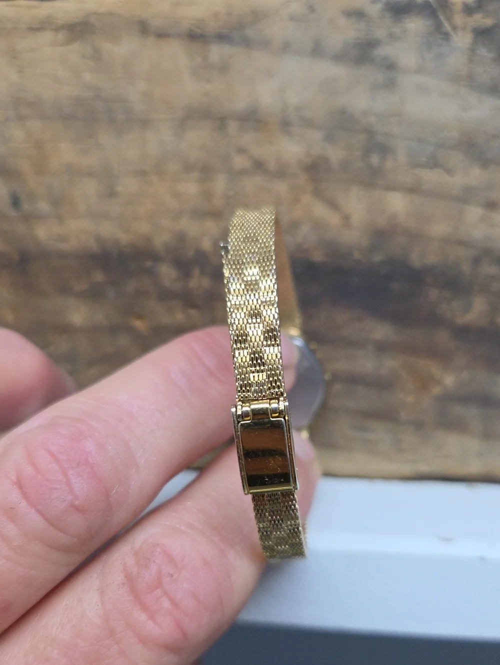 Geneva Gold-Tone With Ruby Accent Women's Watch